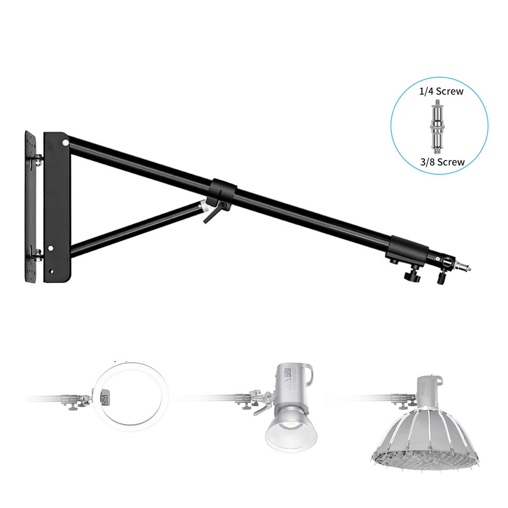 Strobe Light Studio - 100/135/ 170 ซม. ติดผนังสามเหลี่ยมแขนบูมการถ่ายภาพ Strobe Light,