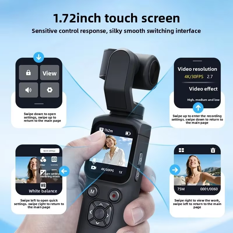 Photography Blog - กล้องถ่ายทอดสด 4K กล้องพกพา หน้าจอสัมผัส 1.72 นิ้ว