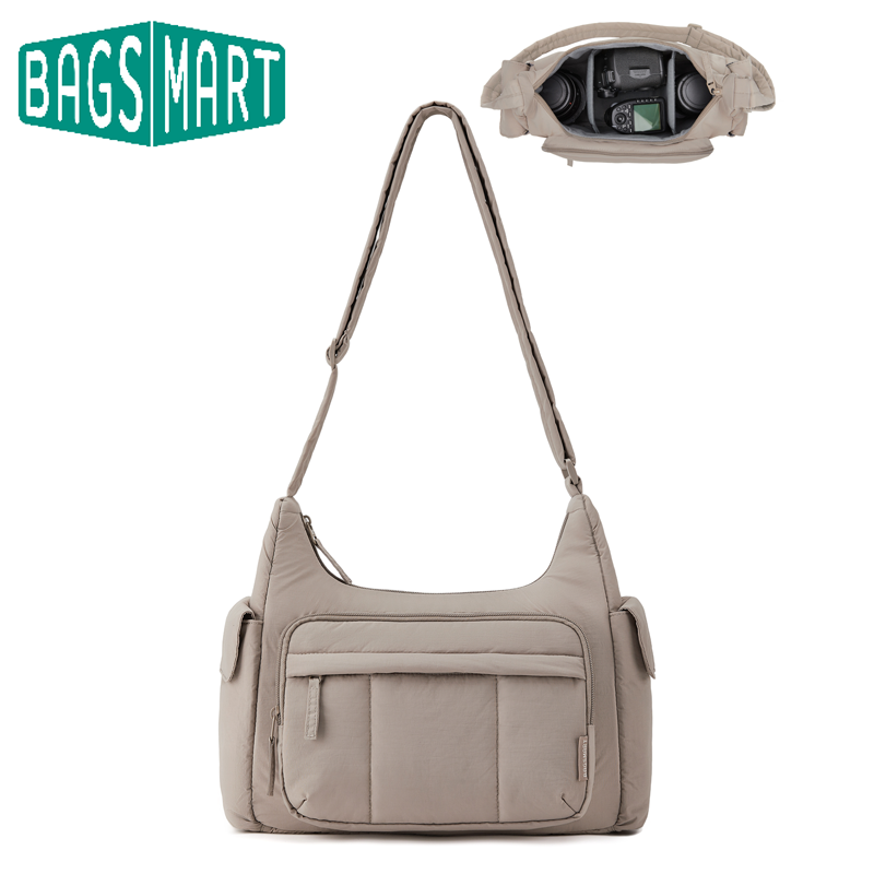 Photography Digital - BAGSMART 2 in 1 กระเป๋ากล้องสะพายสำหรับช่างภาพ กระเป๋าสะพายข้างสำหรับใช้ในชีวิตประจำวันพร้อมกระเป๋าใส่กล้องดิจิตอลสำหรับ