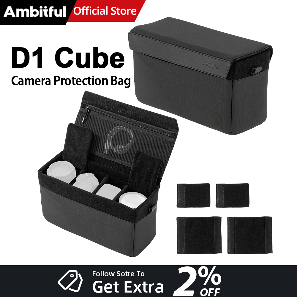 Photography Digital - AMBITFUL D1 คิวบ์กระเป๋ากล้อง DSLR กันน้ำอเนกประสงค์กระเป๋าเป้สะพายหลังกล้องดิจิตอลกลางแจ้งกระเป๋าด้านในกระเป๋าเลนส์สำหรับนิคอน แคนนอน