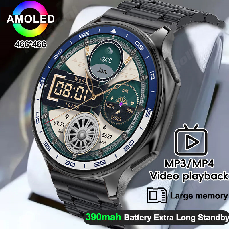Intervalometer Timer - 1.43 AMOLEDสมาร์ทนาฬิกา3D Surround Vision 4GBหน่วยความจําขนาดใหญ่IP68 Smartwatchผู้ชาย2024ใหม่TWSหูฟังสําหรับOPPOนาฬิกาX