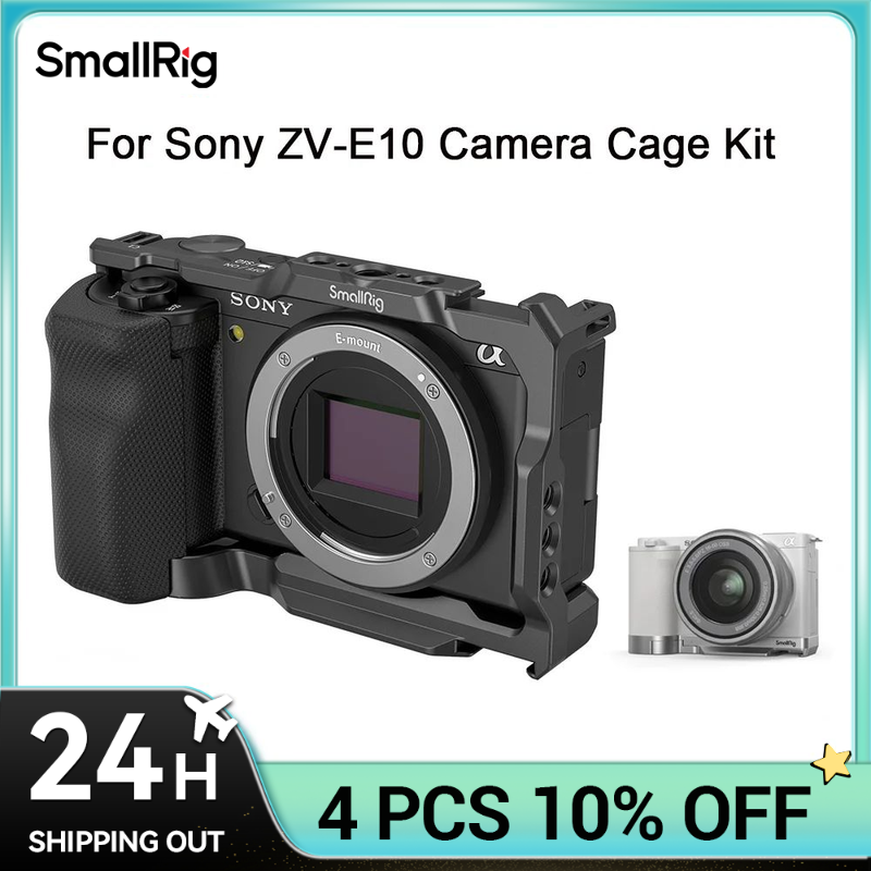 Camera Cage Rig - SmallRig สำหรับ Sony ZVE10กล้องซิลิโคนกรงจับ Built-In Arca
