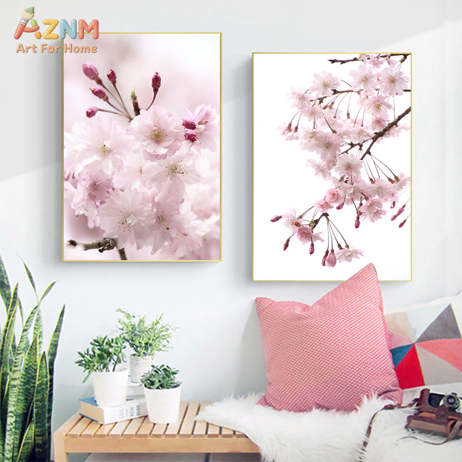 AZNM ภาพพิมพ์บนผ้าใบลายดอกซากุ - Photography Quotes Inspirational บทวิจารณ์และราคา