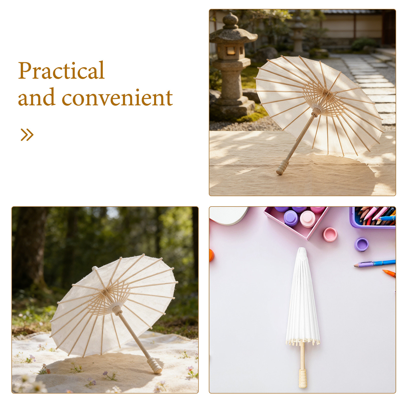 ร่มกระดาษสีขาววินเทจ 3 ชิ้น สไ - Photography Vintage Style บทวิจารณ์และราคา