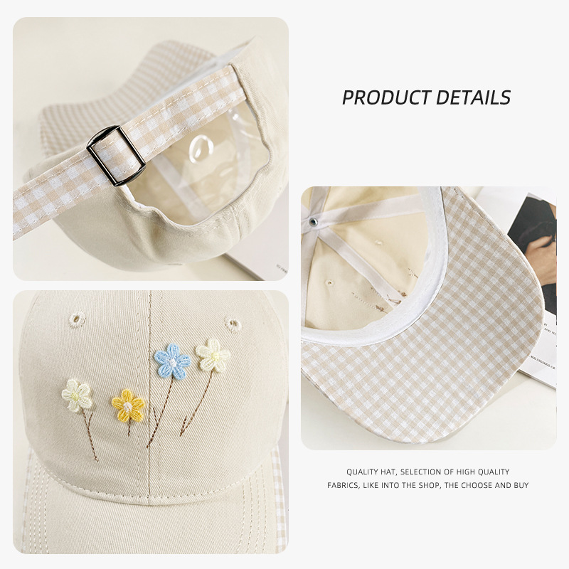 หมวกเบสบอลปักลายดอกไม้สไตล์เกา - Photography Vintage Style บทวิจารณ์และราคา